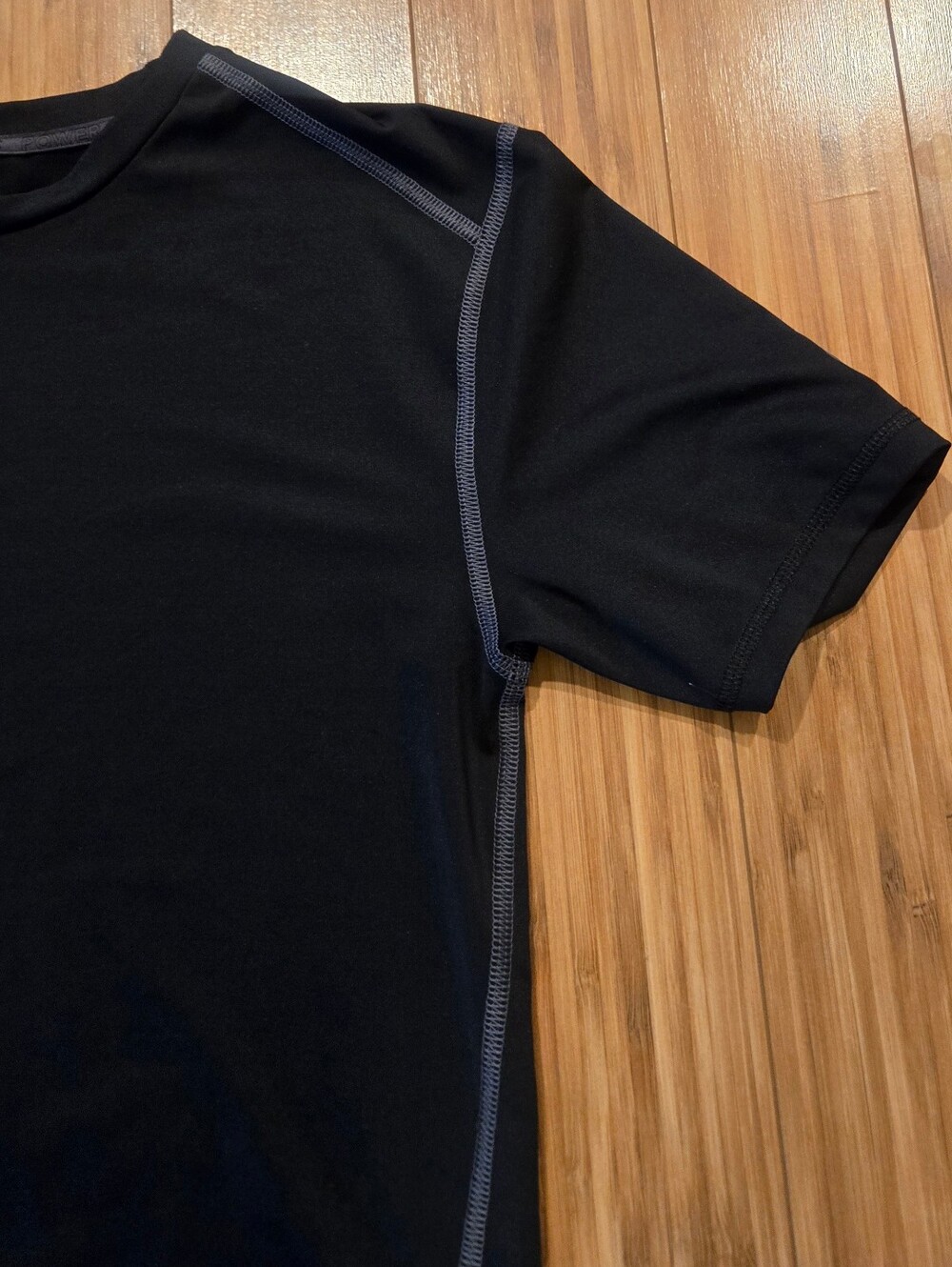 Champion Black Short Sleeve Athletic Tee with Contrast Stitching - Picture 2 of 8